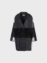 Cappotto jacquard bianco e nero - Capispalla | Sandro Ferrone