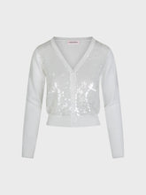 Maglia light sequins bianco in viscosa - Nuova Collezione | Sandro Ferrone