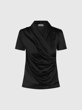 Maglia in raso con scollo incrociato e schiena in jersey - Maglieria | Sandro Ferrone