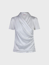 Maglia in raso con scollo incrociato e schiena in jersey - Maglieria | Sandro Ferrone