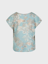 Blusa natural print celeste in viscosa - CELESTE | Sandro Ferrone