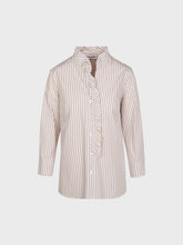 Camicia popeline rigato grano-bianco in cotone - GRANO-BIANCO | Sandro Ferrone