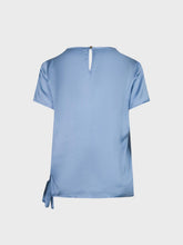Blusa con scollo tondo in raso - CELESTE | Sandro Ferrone