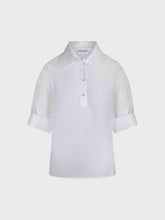 Camicia in voile con scollo polo - BIANCO | Sandro Ferrone