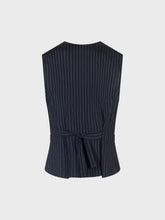 Gilet rigato con finte  tasche a filo - NERO | Sandro Ferrone