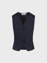 Gilet rigato con finte  tasche a filo - NERO | Sandro Ferrone
