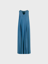 Abito con scollo a v in lyocell effetto denim - AZZURRO | Sandro Ferrone